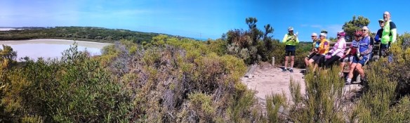 We then headed to the car park of Wooley Lake. Ten of us rode around the lake and walked up to the lookout. Photo taken by Paul.